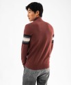 Pull en coton côtelé avec col camionneur homme